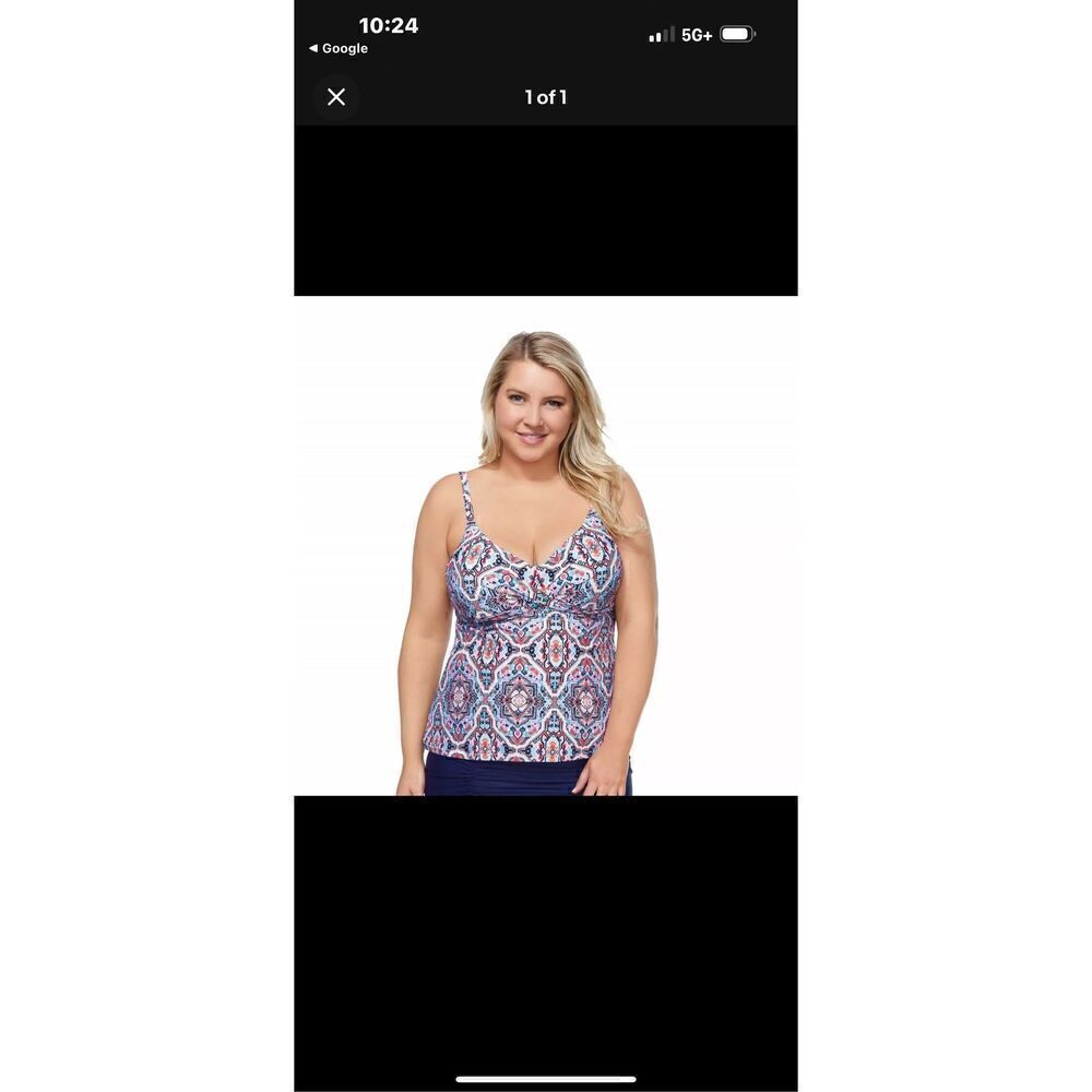 Raisins Curve Underwire Tankini Top Womens Swimsuit Size 16W